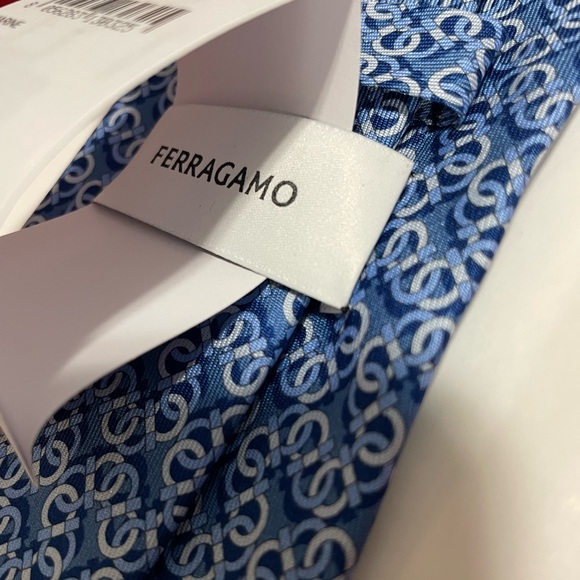 NWT Ferragamo Blue Gancini Tie. CURRENT SEASON🔥 - Picture 3 of 3